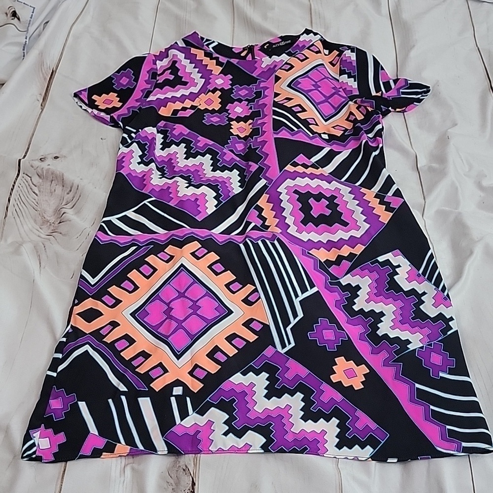 Alice and Trixie Geometric Bold Bright Beautiful Silk Dress Super Luxurious